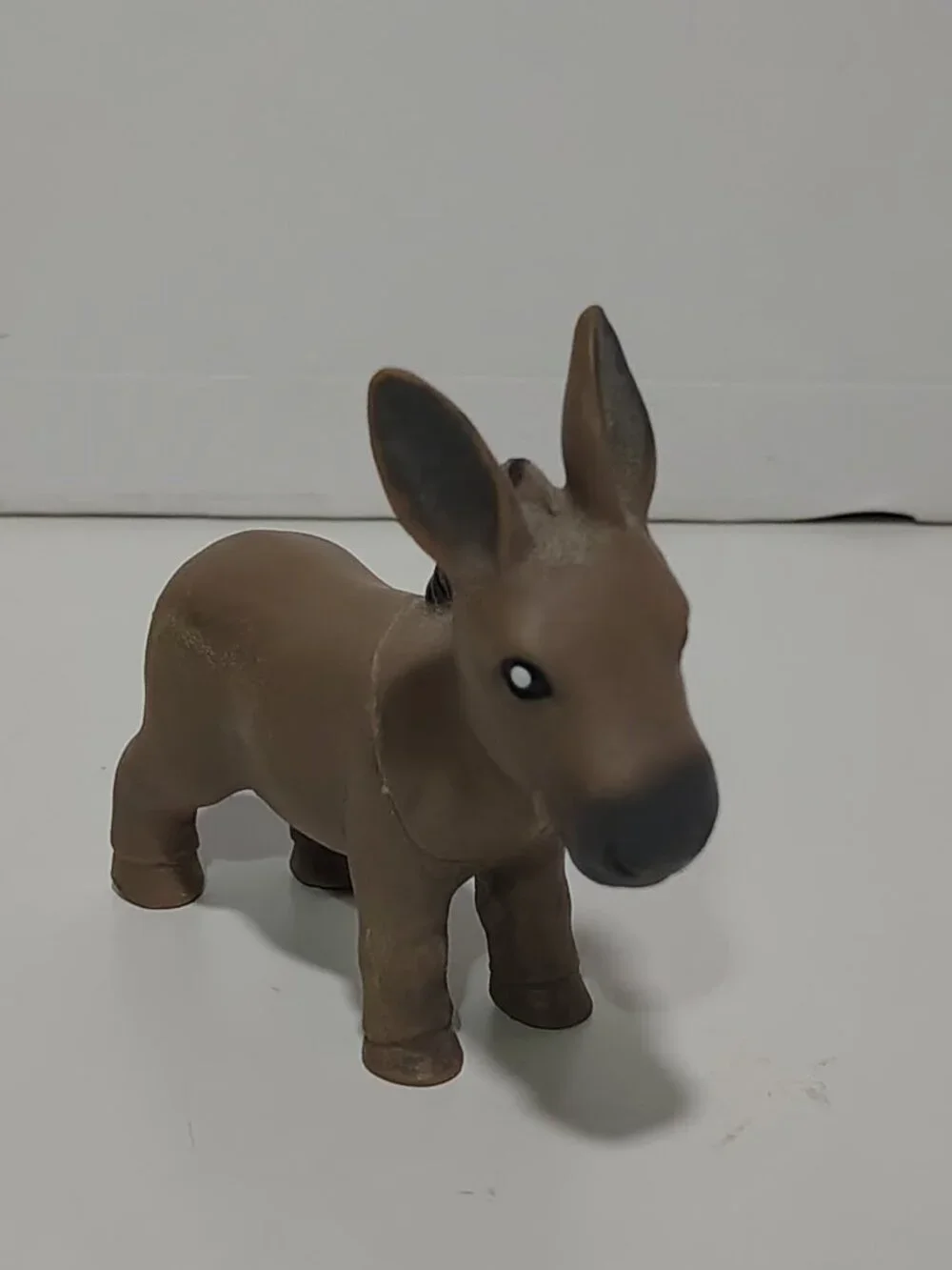 Vintage 2005 Donkey Rubber Figure Bath Toy Farm Animal Brown Kids Toy